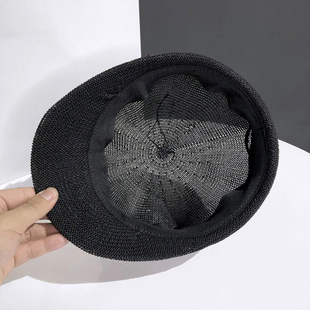 Knitted Women's Beret Breathable Octagonal Hat New Female Baseball Cap  Sun Protection
