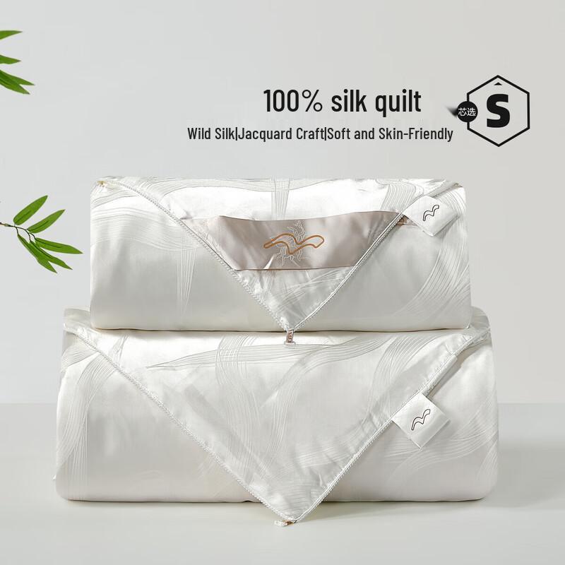 Mercury Home Textiles Silky Jacquard Tussah Silk All-Season Duvet