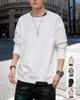 [foveitaa] Men's T-shirt Hoodie Long Sleeve Loose Silhouette Pullover Sweatshirt Top Casual Stylish Plus Size Spring/Autumn Clothing White L