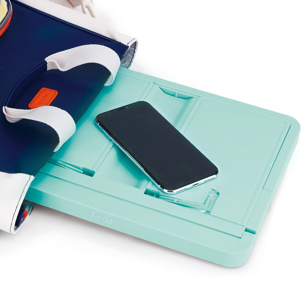 Tihoo Portable Reading Stand, Desktop Book Stand, Convenient for Kitchen, Study, Sheet Music, Cookbooks, Textbooks, Novels, ABS Material, Mint,