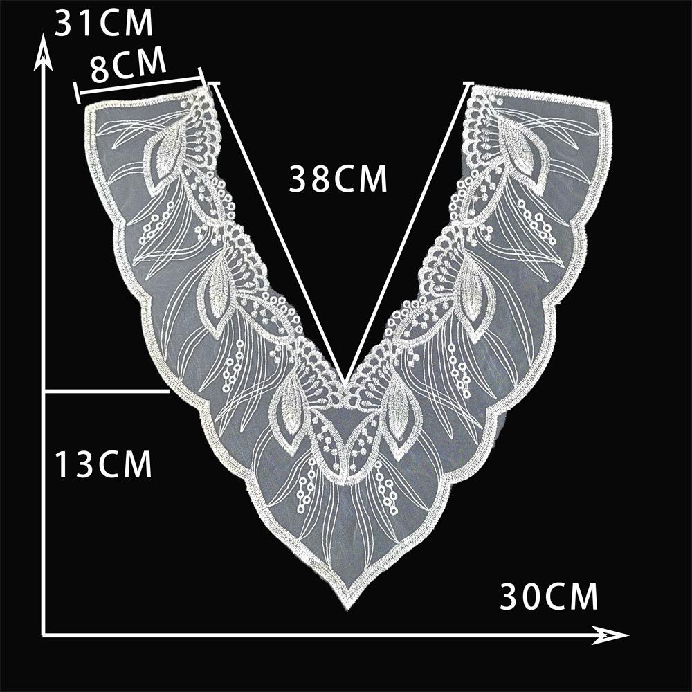 Black Embroidered Mesh Organza Front Collar Collar Sewing Lace Diy Decorative Dress Wedding Dress Accessories