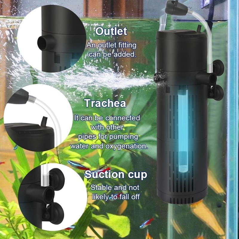 8-25W 1800L/H Silent Aquarium Filter Pump Fish Tank UV Sterilizing Aquarium Filter Professional Circulating Filter
