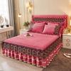 Luxury Winter Crystal Velvet Thicken Quilted Bedspread King Queen Size Flannel Bed Skirt Not Including Pillowcase