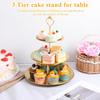 Home Luxury Gold 3-Tier Cake Stand - Multi-Function Dessert Display Shelf for Daily Afternoon Tea Treats
