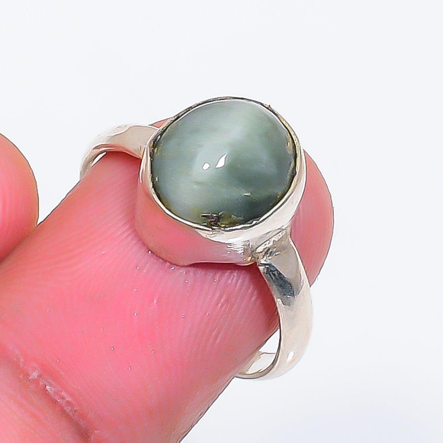 Natural Aquamarine Gemstone 925 Sterling Silver Jewelry Ring Size 6 ZS-1615