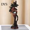 Artistic Resin Figurine Gift Tree Goddess Statue with Bird Nest, Figurine, Handcrafted Personalized Shelf Display Piece Forest Spirit Sculpture,