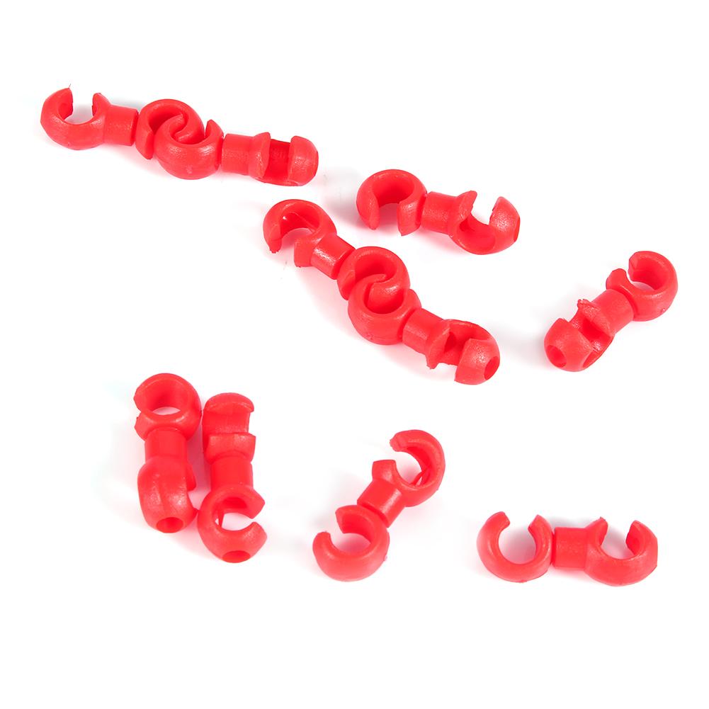 10 x Bike S style Clips Buck Holes Brake Gear Cable Housing Hose Guides(Red)