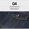 Men's American-Style Casual Denim Cotton Jacket with Plush Lining, Loose Fit, Thickened for Cold Weather.