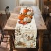 1Pc Autumn Pumpkin & Dried Leaf Table Runner - Thanksgiving Party Decor, Rectangular Tablecloth With "Hello Pumpkin" Design