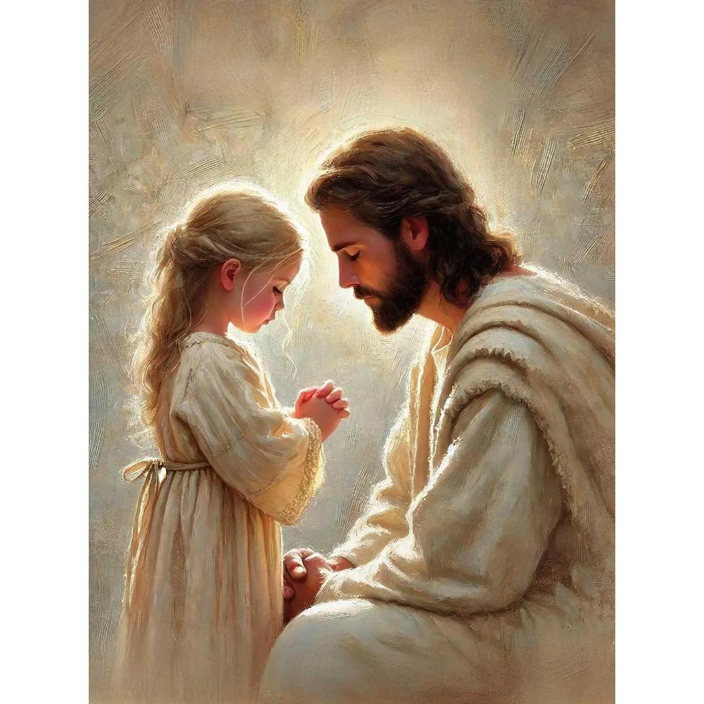 Jesus With Woman Christian Posters Savior Jesus Knows Your Pain Prints Canvas Painting Wall Art Pictures Beach Home Room Decor