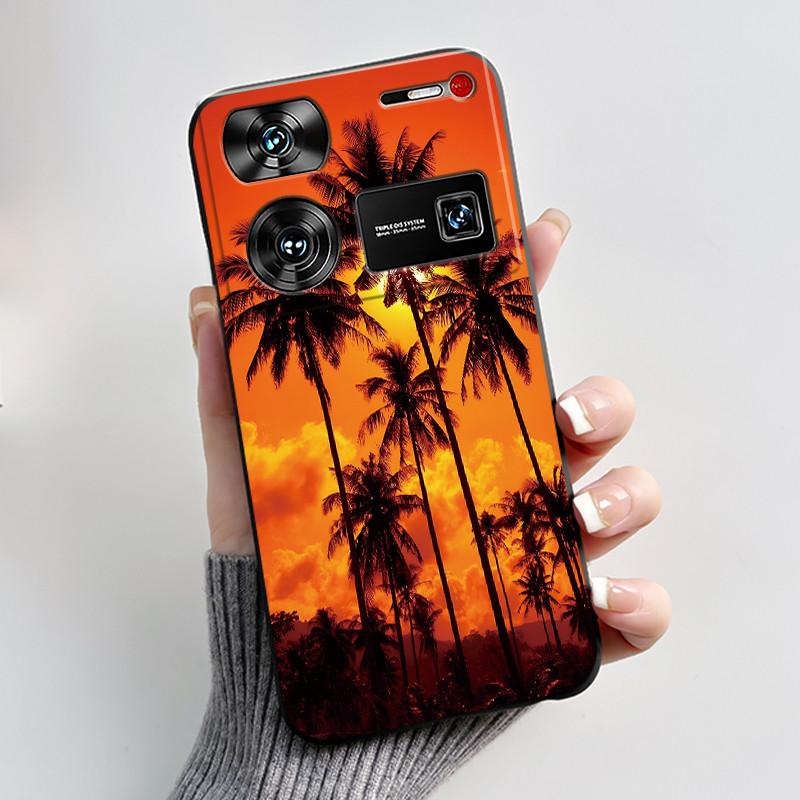 Case For ZTE Nubia Z60 Z70 Z70S Z50 Ultra Cute Love Heart Rabbit Matte Black Soft Silicone Cover For Nubia Z60Ultra Fundas Shell
