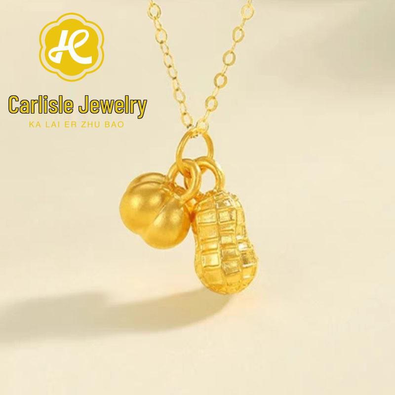 Shuibei 999 Fine Gold Slim Waist Necklace: 3D Hard Gold Women's Pendant Charm, Popular Live Broadcast Hot Seller.