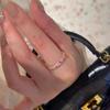 Pink Eyecatching Summer Full Row Crystal Ring With Unique Geometric Style Women For