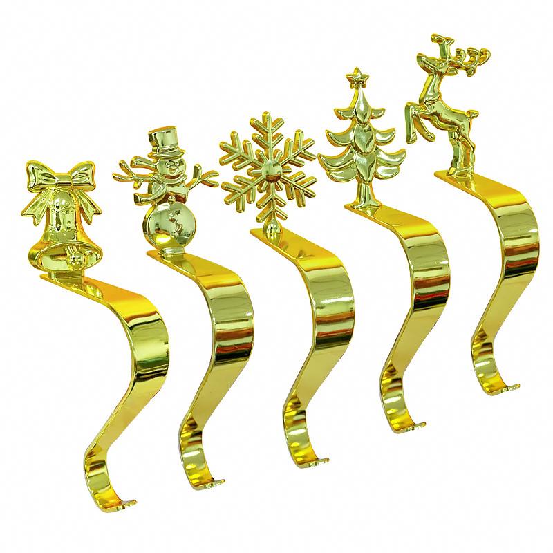 1 Stück Kaminhaken Wohnzimmer Schneeflocke Baum Elf Zuhause Weihnachtsstrumpfhaken Weihnachtsgeschenk Goldener Silberner Haken Schlafzimmer Metall Küche