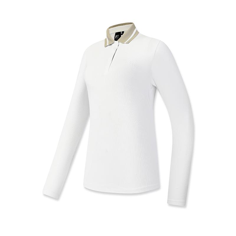 

FILA Golf Series Trendy Fashion Simple Casual Sports Training Versatile Slim Fit Long Sleeve Polo Shirt Women tops Jade-White A11W615214FWT M