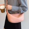 2025 new simple style casual light texture shoulder tote bag fashionable versatile commuter style solid color messenger bag