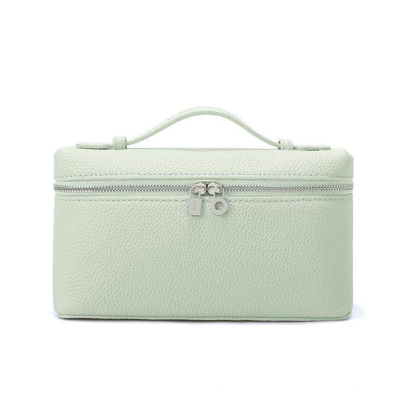 Sac Boîte à Lunch en Cuir de Vachette Pleine Fleur pour Femme, Nouveau Style 2025, Sac Blanc Porté Main/Bandoulière pour Téléphone