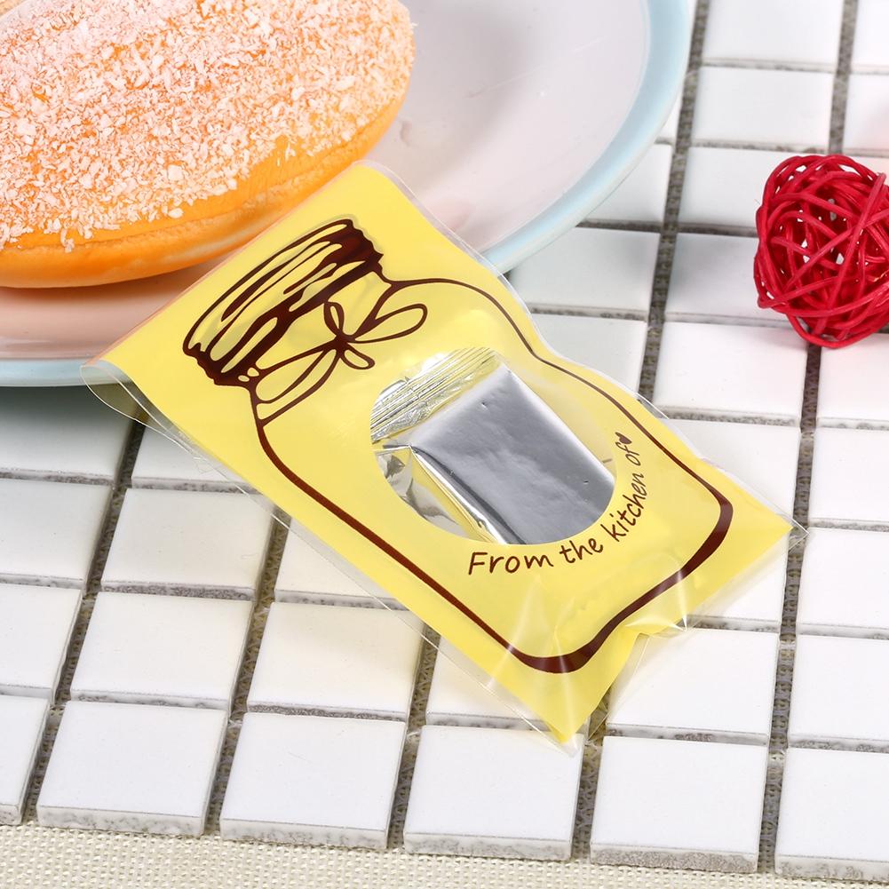 100 pz/Confezione Adorabile Sacchetto di Plastica per Confezionamento Regalo Caramelle Biscotti Biscotti Forniture per Feste (Giallo)