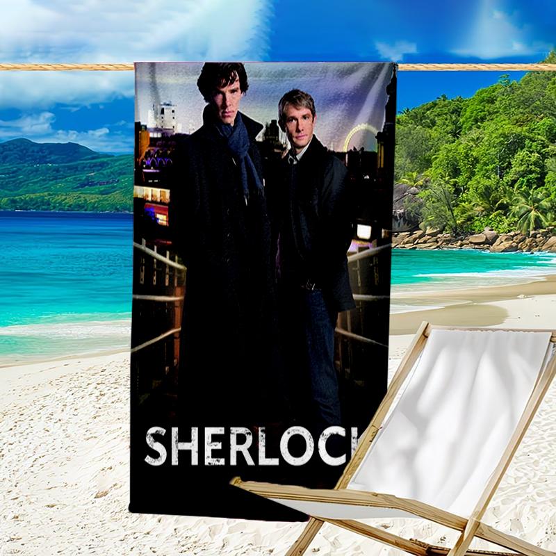 Ultra-Soft Beach Towel with Sherlock Theme,Ideal for Pool - Camping, Diving - Perfect Travel Essential, Vibrant Beach Towel.