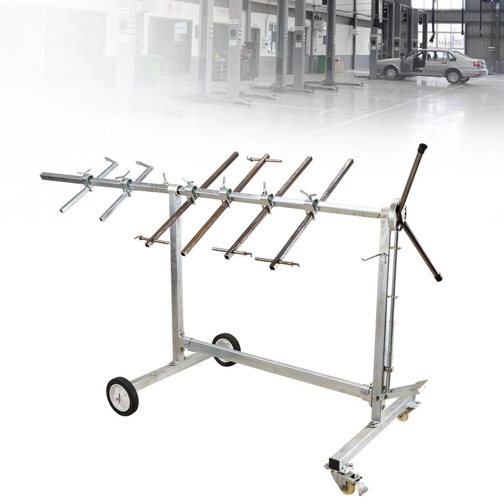 4-Wheel Automotive Spray Paint Stand,Adjustable Car Body Repair Rack,Vehicle Painting Holder,Collapsible Auto Refinishing Rack