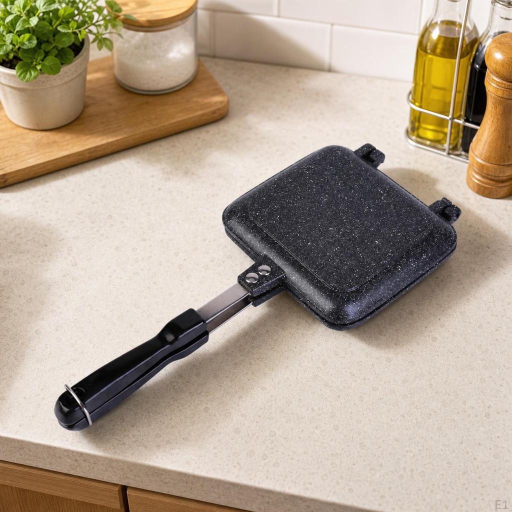 DoubleSided Sandwich Pan | HeatResistant Handles, Suitable for Induction Cooktops,