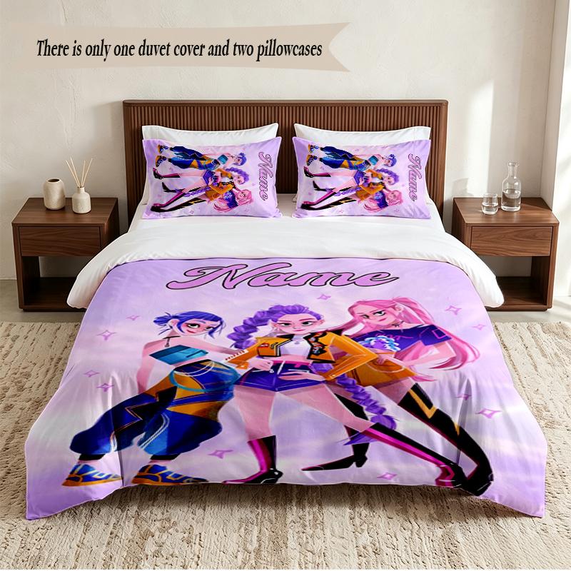 HUNTRIX Personalisierte Individuelle Name 3-teiliges Bettwäsche-Set Weiches Bettbezug-Set Für Schlafzimmer Heimdekoration