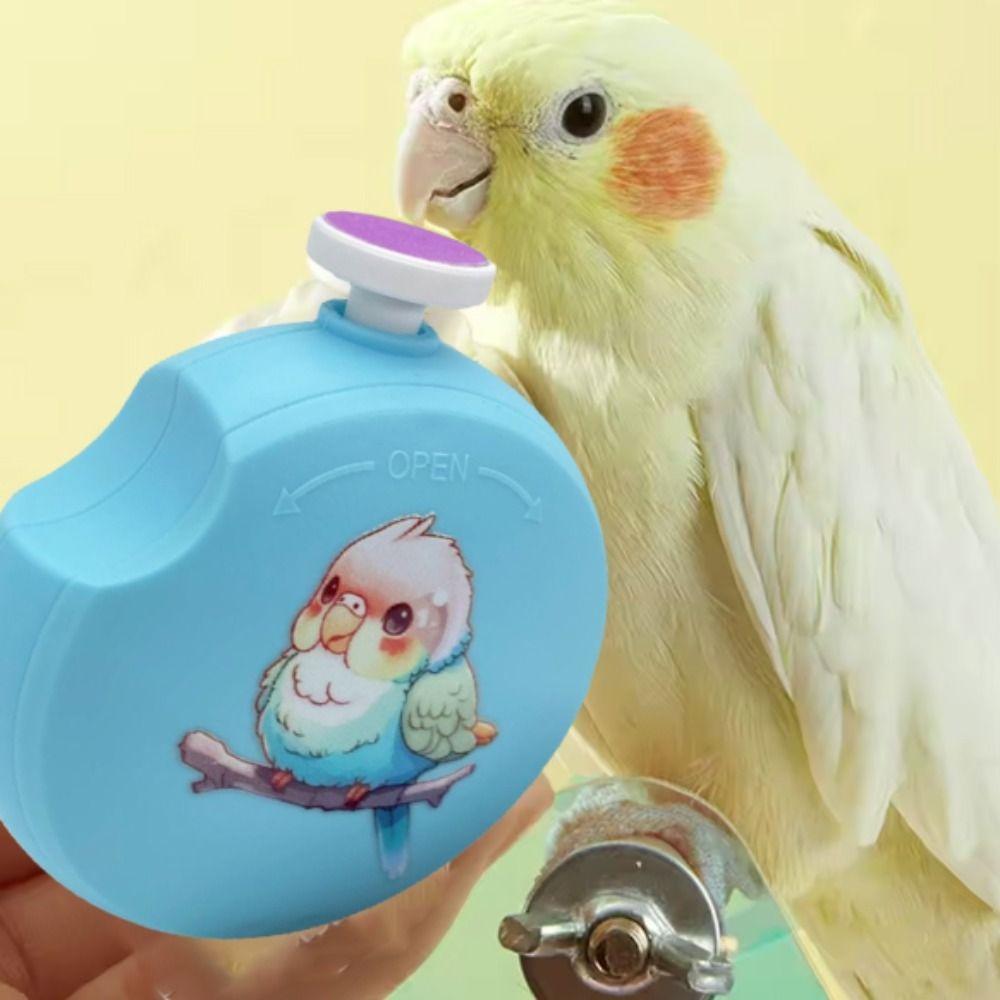 Safe Low Noise Electric Parrot Nail Trimmer Round with 6 Grinding Heads Bird Nail Cutter Mini Nail Trimming Tool Bird Paw