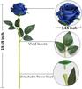 6Pcs Blue Roses Artificial Flowers Fake Silk Rose Flowers Bouquet with Long Stem Faux Roses Life-Like Flowers for Wedding Home Decor Floral Arrangeme