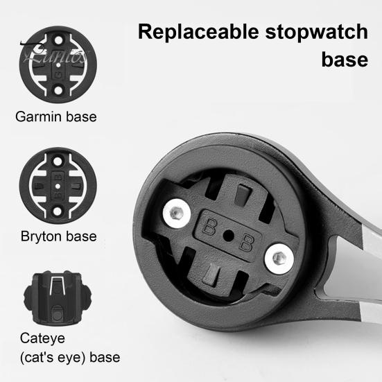 Out Front Bike Mount Aluminum Alloy Bracket with Replaceable Bike Computer Base Adjustable Integrated Out Front Bicycle Mount for Garmin Edge