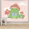 Cute Frog Tapestry Mushroom Tapestries Cartoon Animal Wall Hanging Tapestry for Girl Teen Funny Bedroom Living Room Dorm Decor