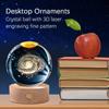 Glob de cristal 3D cu LED 80mm Reîncărcabil USB Sferă Gravată Galaxie Sticlă Lampă de Noapte de Noptieră cu