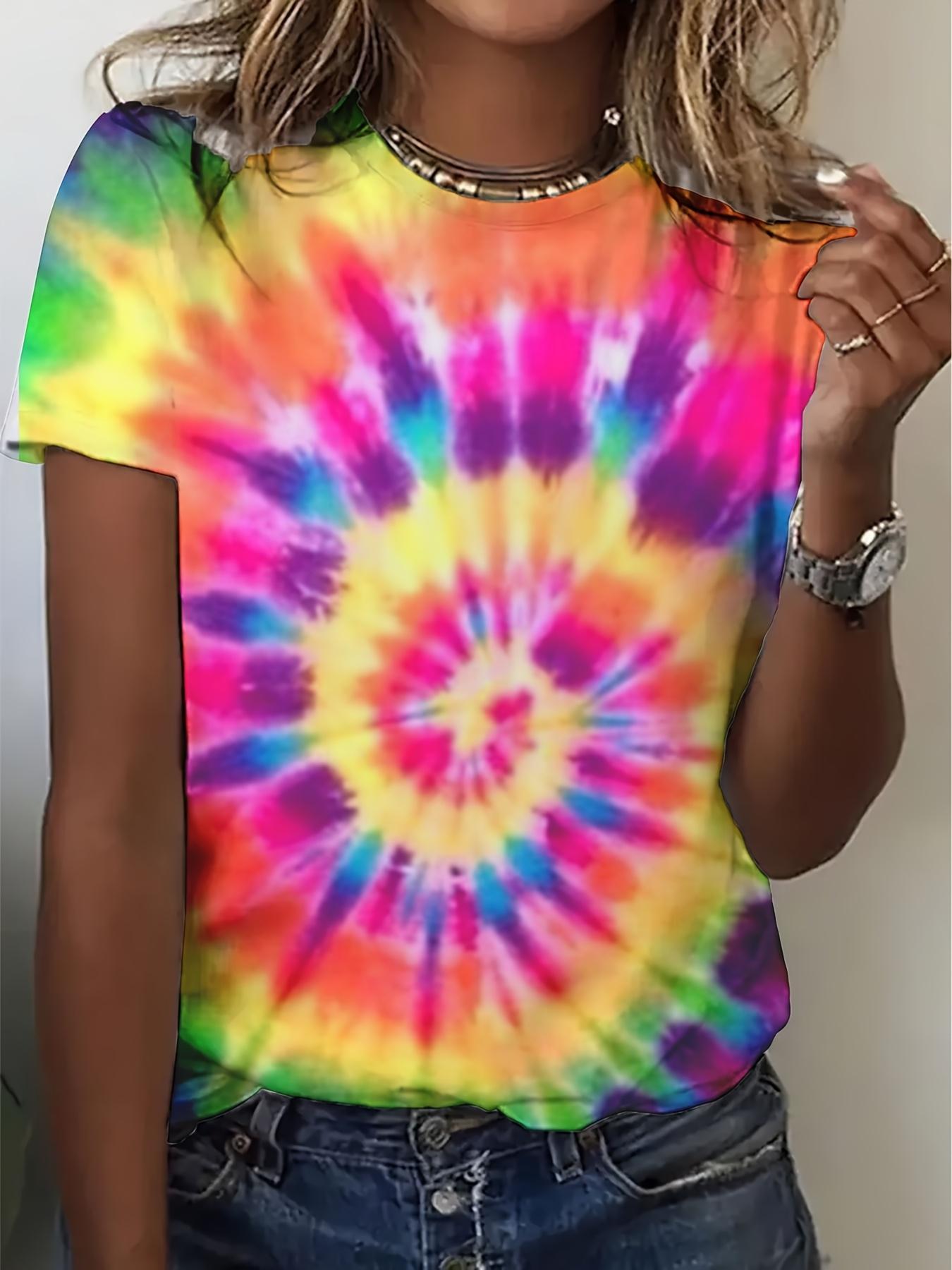 

Women s fashionable round neck T-shirt, 3D printed, perfect for spring and summer casual wear XXS