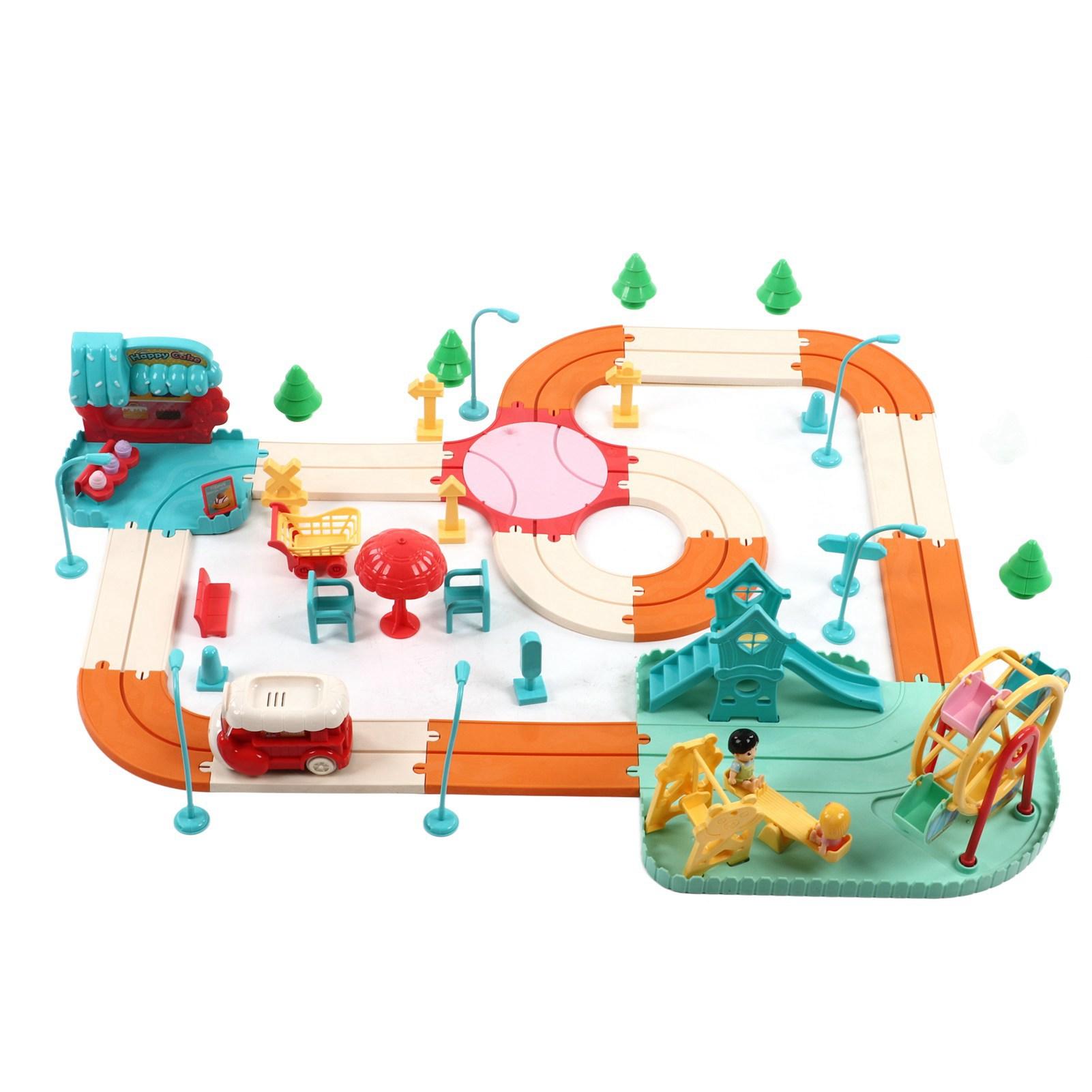 Race Car Tracks Toys Puzzle Assembled Electric Rail Car Playset for Boys Girls Children s Day Gift