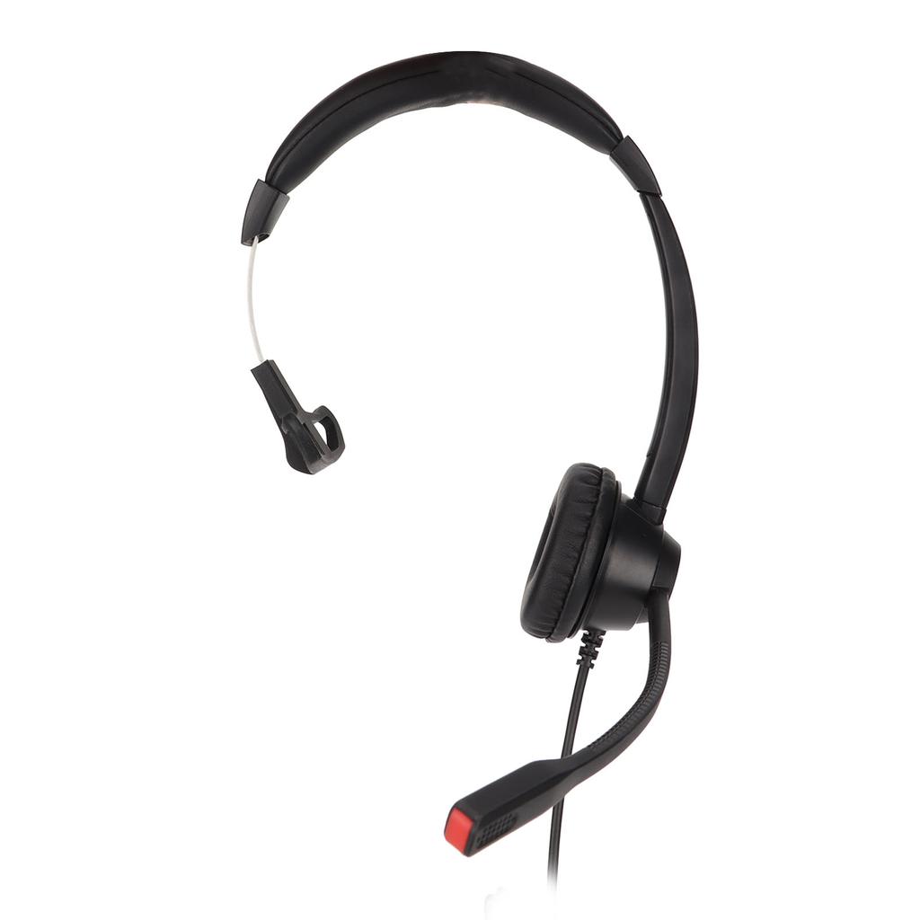 Single Ear Telephone Headset Noise Reduction Volume Adjustment Mute USB Business Headset with Mic Black H390‑USB‑1