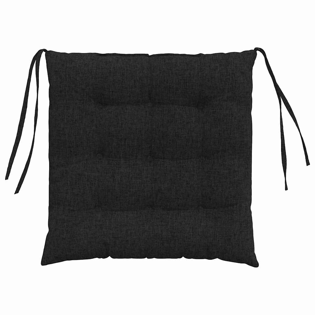 Seat Cushions 4 Pcs Black 40 X 40 X 6 Cm Fabric