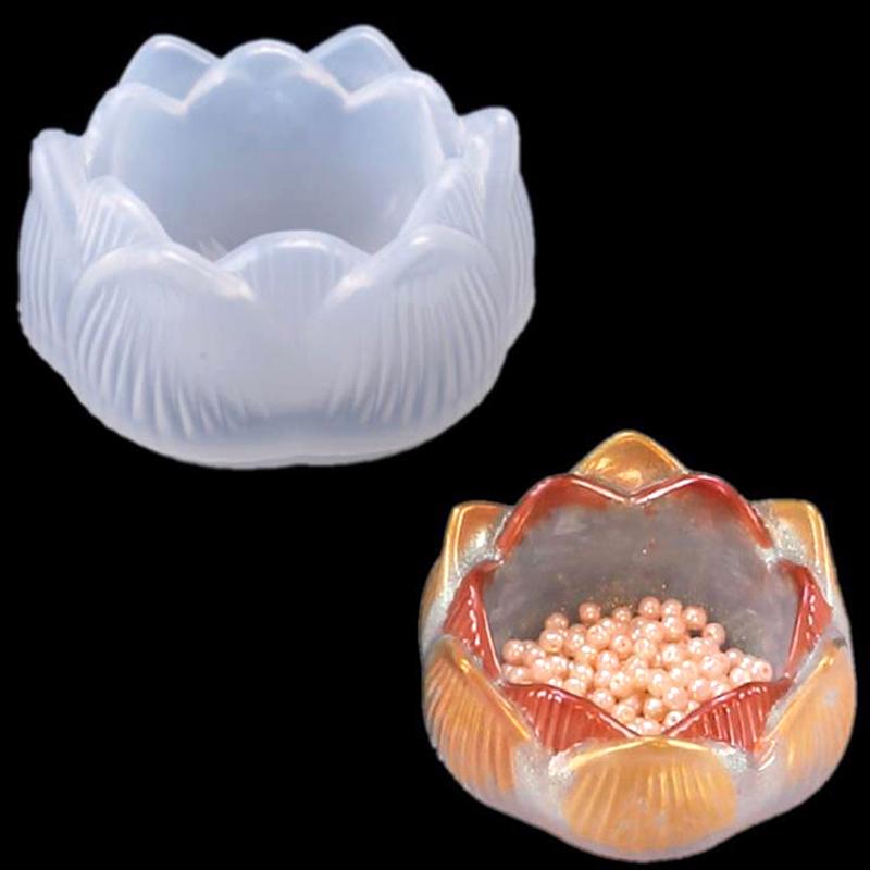 1Pc Lotus Shape DIY Silicone Mold Epoxy Resin Ashtray Crafts Making Mould