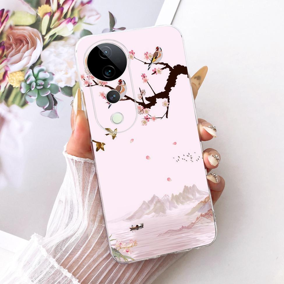 Casing For Vivo S19 Pro Clear Case Aesthetic Luxury Cute Fashion Flower Funny Painted Funda For Vivo S19Pro V2362A Cover