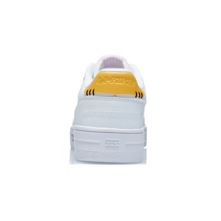 Disney X Li Ning Classic Non-Slip Lightweight Low-Top Sneakers Women sneakers White Yellow AGCS146-2
