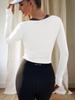 Dames Wrap Tie Croptop Lange Mouw Lichtgewicht Ballet Pilates Shirt