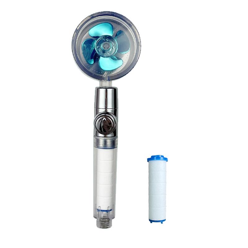 VILOYI Shower Head Water Saving High Pressure Handheld Turbo Propeller Showerhead Adjustable Water Flow Bathroom Filter Nozzle