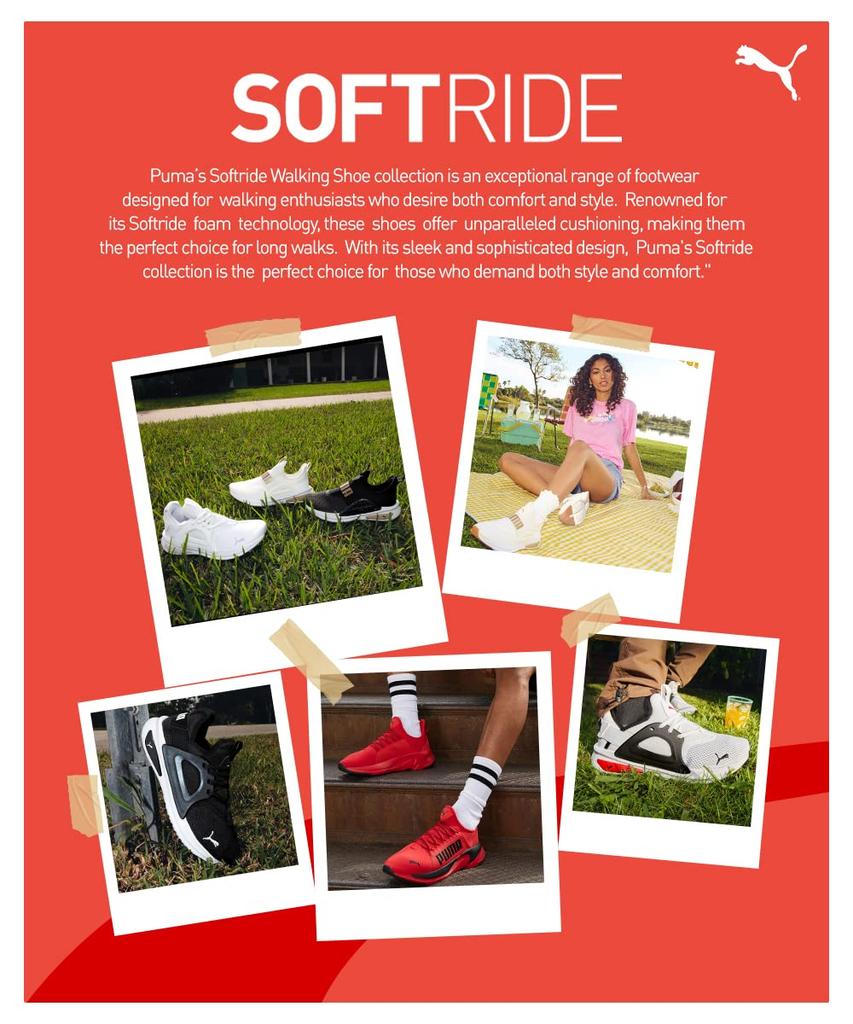 Puma SOFTRIDE Cruise Running 2022 High Risk Size cm Sneakers, Spring/Summer Colorway, Red/Puma Black, 26.5