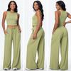 2026 Women's Brushed Soft Wide-Leg Pants with Side Pockets & Elastic Drawstring