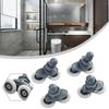 4 Twin Shower Door Rollers for Bottom Track Sliders Compatible with 19mm to 27mm Wheel Diameter and 4mm to 6mm Glass Thickness