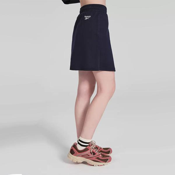 Reebok SS24 Tennis Series Letter Print Simple Fashion Comfortable Elastic Waist Knitted Casual Skirt Women skirts Dark-Blue 24SRC614WGN2