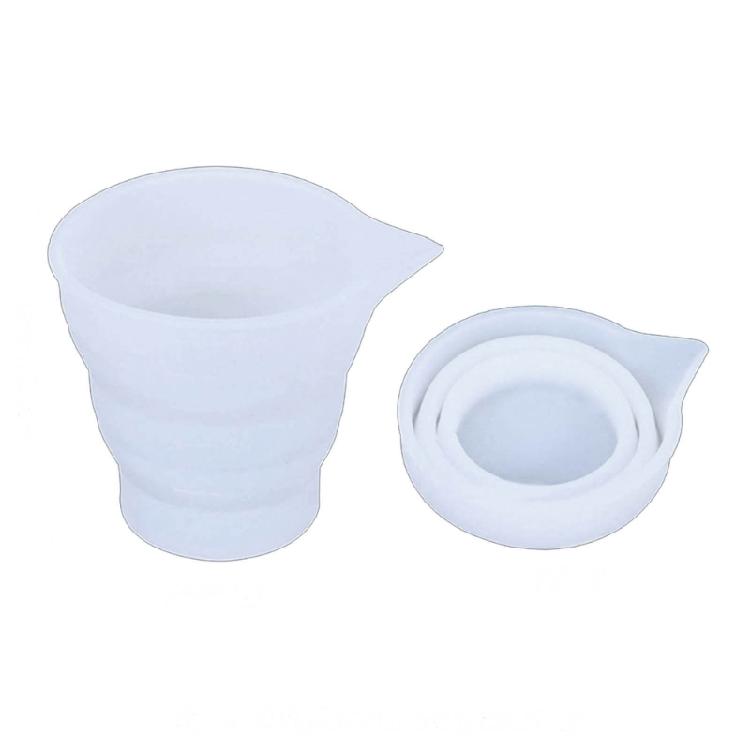 Silicone Measuring Folding Cup Tool for Epoxy Casting Resin Mold DIY Split Cup