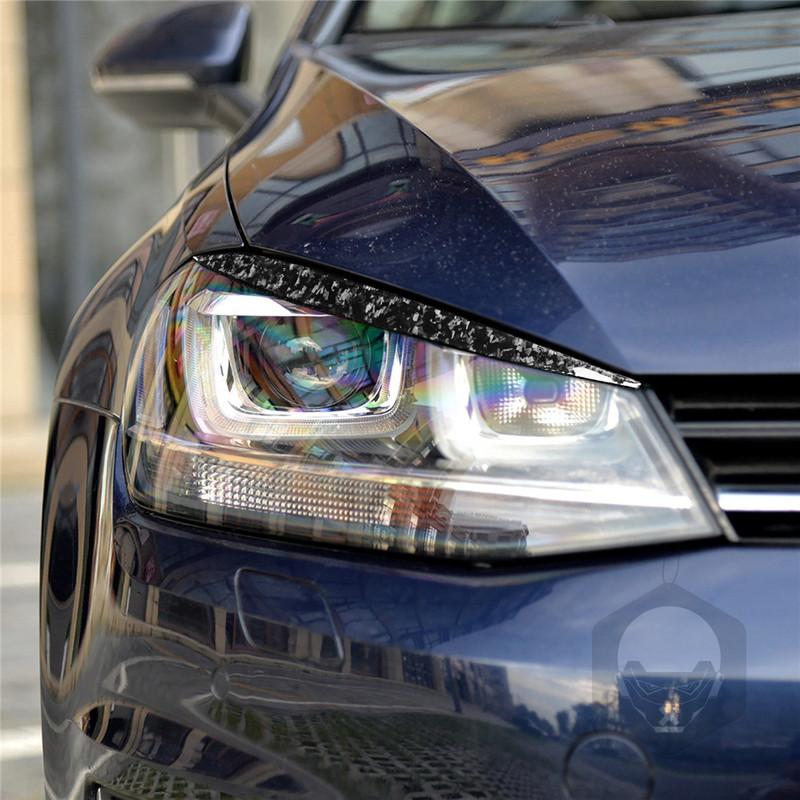 Headlight Eyebrow Eyelids Cover For VW Golf 7 GTI GTD R MK7 Golf-R E-Golf  2013-2018 Carbon Fiber Headlights Eyelid Covers