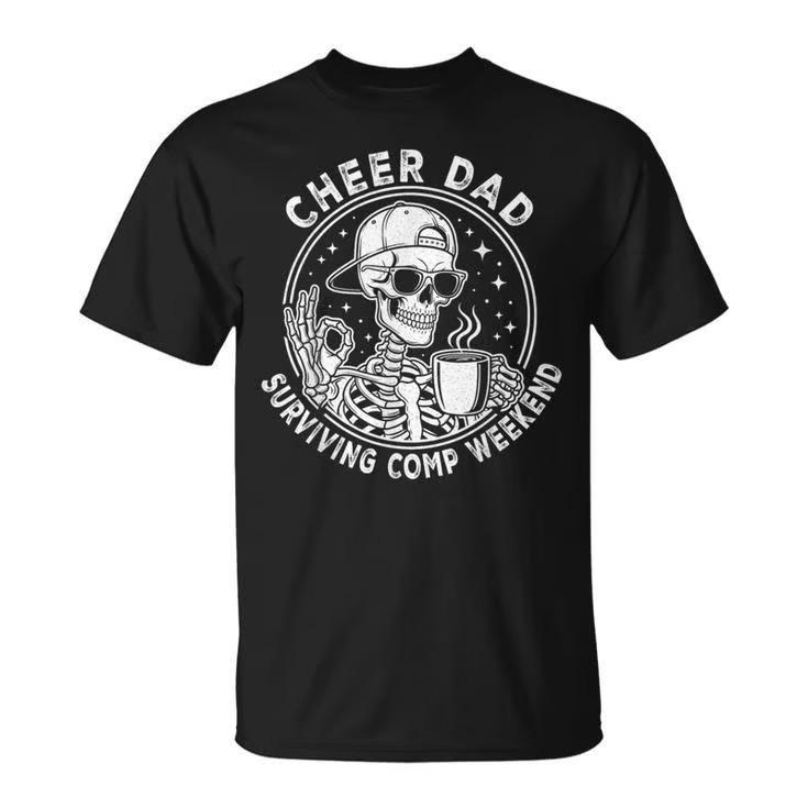 Cheer Dad Surviving Comp Weekend Skeleton Coffee Fathers Day T-Shirt S разноцветный