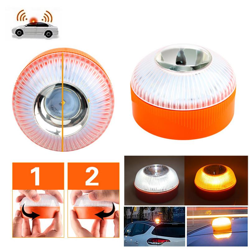 LED Car Emergency Light V16 Flashing Light Magnetic Induction Road Accident Light Portable Strobe Warning Light - 1PC KTY