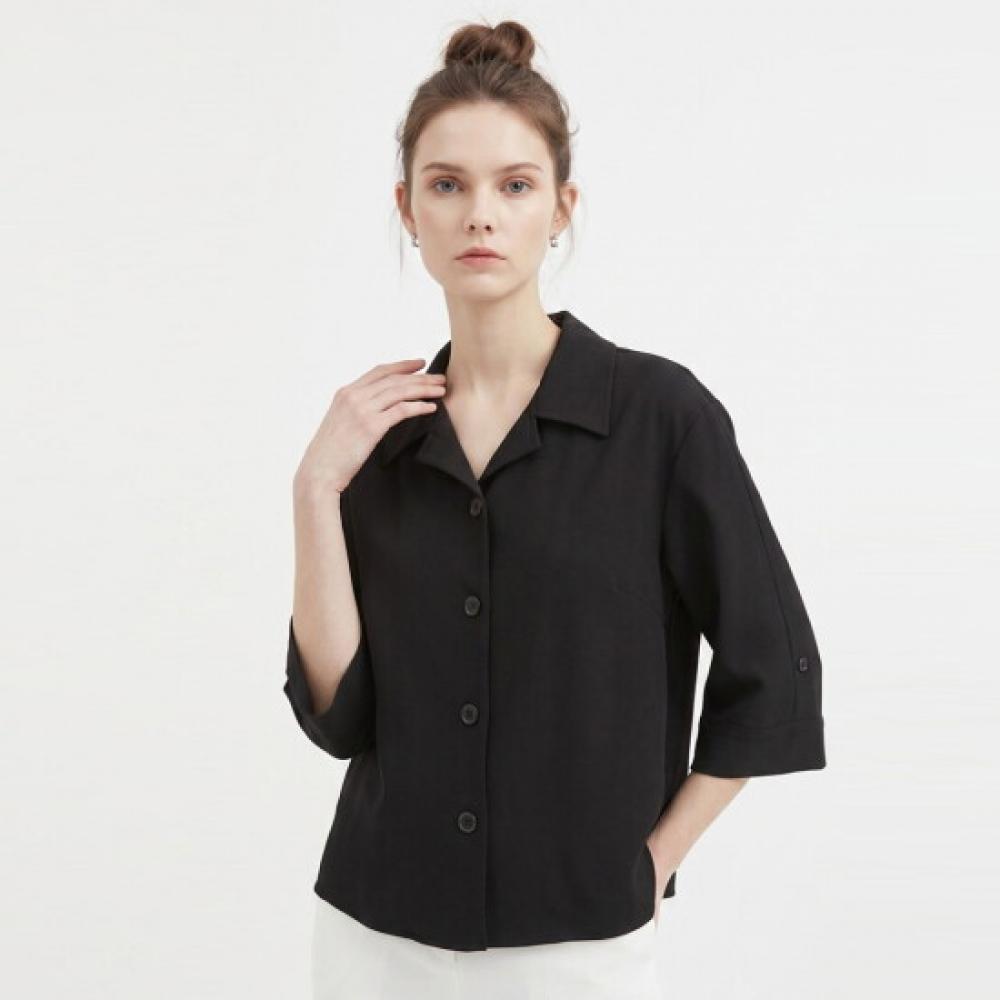 Shop Women S Korean SeaSonal aSym Slit Jkt blouSe Black Rei Wbl260103