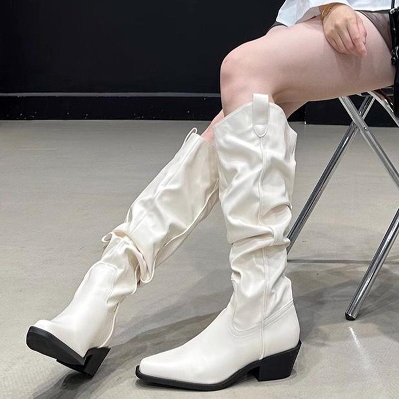 Kniehohe Damenstiefel Sexy Hohe Absätze Wildleder Modestiefel Spitze Winter Goth Chelsea-Stiefel Neue Pumps Damenstiefel